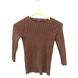 Gap Brown Cable Knit Long Sleeve Pullover Sweater XS